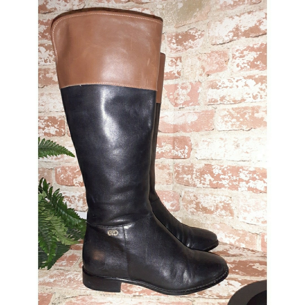 Cole Haan Primrose Black Leather Tall Riding Boots - Picture 6 of 16